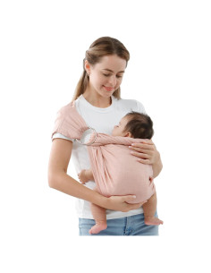 Portabebés de Anillo Doble Vrbabies Rosa Ajustable 192x60cm