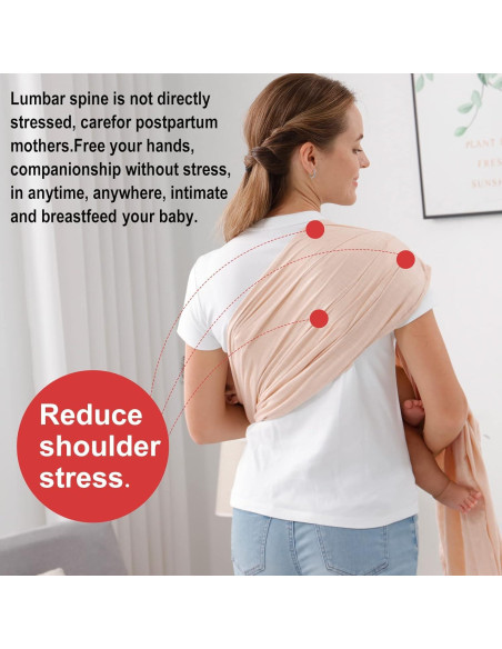 Portabebés de Anillo Doble Vrbabies Rosa Ajustable 192x60cm