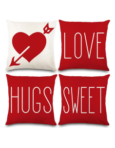 Fundas de Almohada Rojas Vellibring 45x45 cm San Valentín