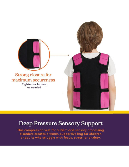 Chaleco de Compresión Sensorial para Niños Seilnvg - Talla X-Small Púrpura