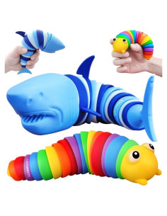 Juguete Antiestrés Articulado LUSTERMOON Tiburón y Oruga