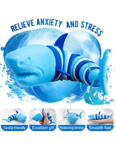 Juguete Antiestrés Articulado LUSTERMOON Tiburón y Oruga 2