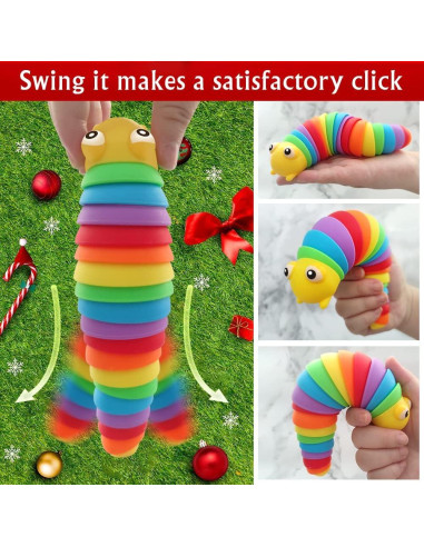 Juguete Antiestrés Articulado LUSTERMOON Tiburón y Oruga