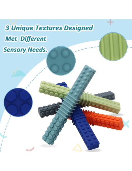 Juguetes Masticables Sensoriales Olugu - 5 Tubos de Silicona