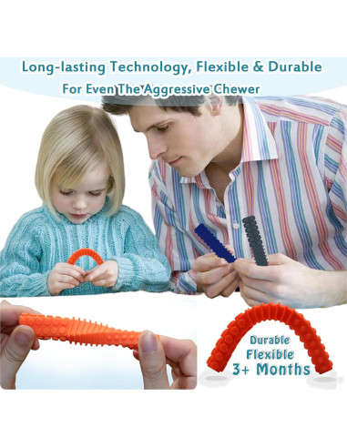 Juguetes Masticables Sensoriales Olugu - 5 Tubos de Silicona