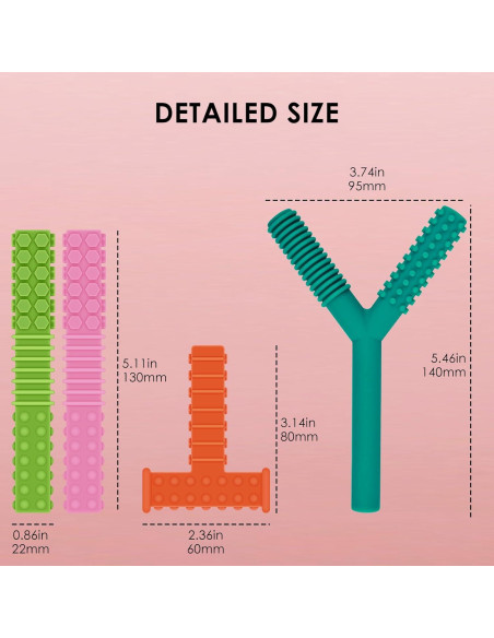 Juguetes Masticables Sensoriales ERKOON para Niños Autistas - 4 Tubos de Silicona