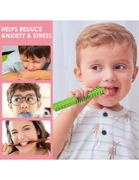 Juguetes Masticables Sensoriales ERKOON para Niños Autistas - 4 Tubos de Silicona