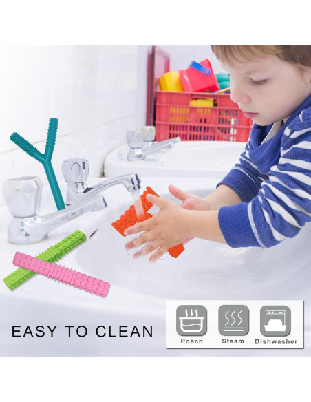 Juguetes Masticables Sensoriales Olugu - 4 Tubos de Silicona para Niños