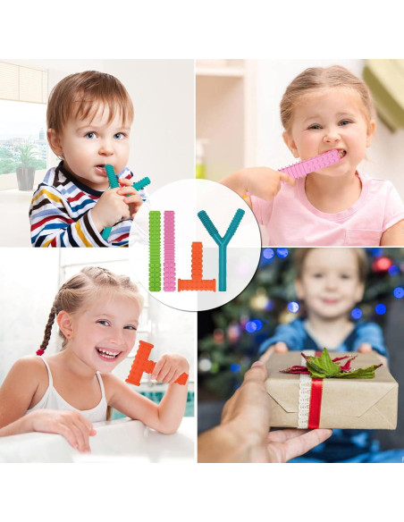 Juguetes Masticables Sensoriales Olugu - 4 Tubos de Silicona para Niños