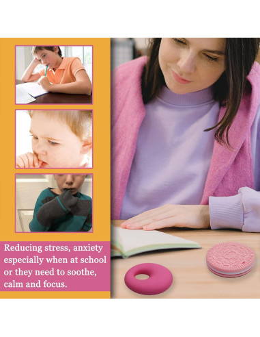 Collares Masticables Sensoriales LeeYean - 6 Piezas Rosa