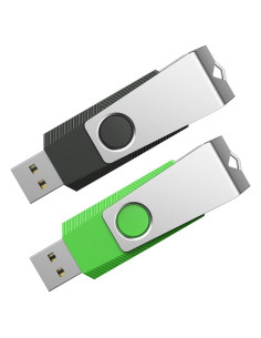 Aiibe 2 Unidades Flash USB 64GB 2.0 Negro Verde