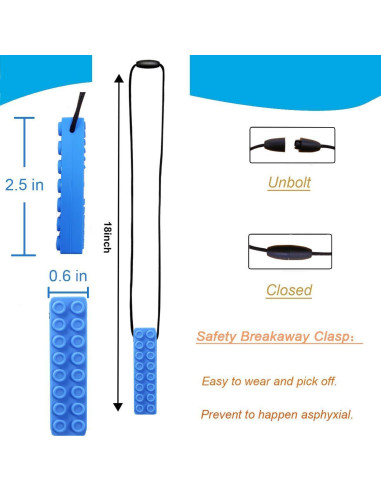 Collar Masticable GNAWRISHING para Niños - 5 Piezas Sensory