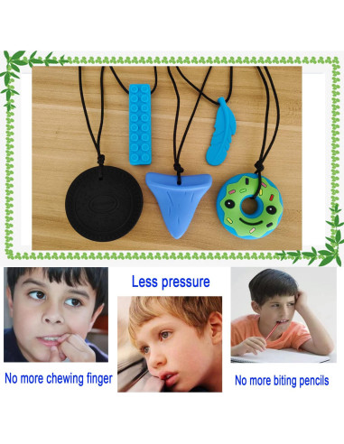 Collar Masticable GNAWRISHING para Niños - 5 Piezas Sensory