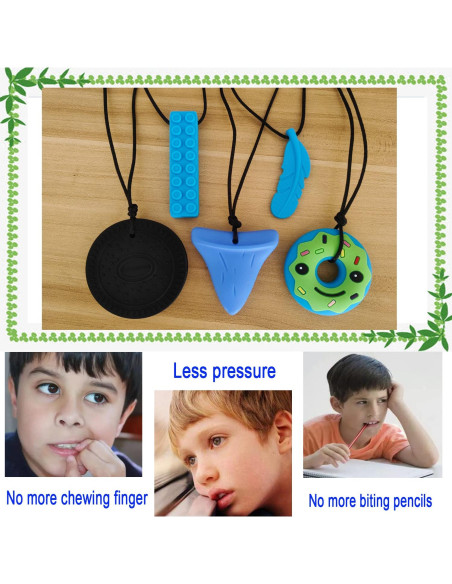 Collar Masticable GNAWRISHING para Niños - 5 Piezas Sensory