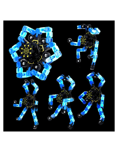 4 Piezas Spinners Antiestrés Transformables Hdnpea Azul