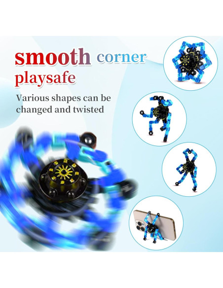 4 Piezas Spinners Antiestrés Transformables Hdnpea Azul