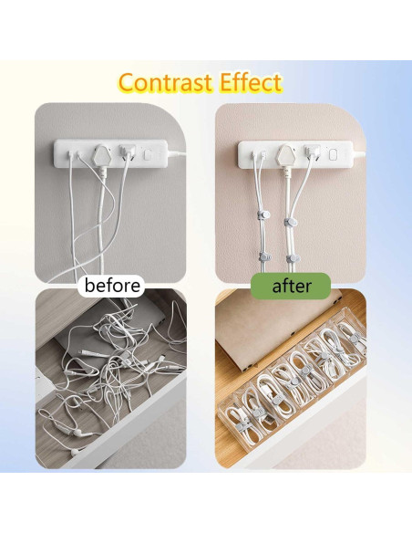 10 Correas de Silicona SQRUIHAO para Organizar Cables 7.62 cm