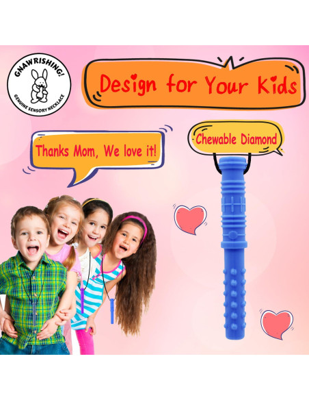 Collar Masticable GNAWRISHING 100% Silicona para Niños 7 cm