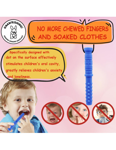 Collar Masticable GNAWRISHING 100% Silicona para Niños 7 cm