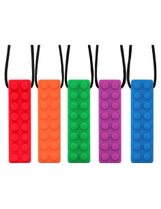 Collares Masticables Sensoriales de Silicona - Paquete de 5 - Libre de BPA