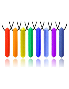 Collar Masticable Sensorial GNAWRISHING - 8 Piezas Arcoíris