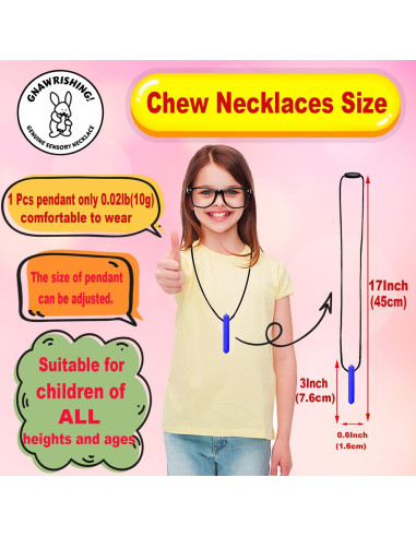 Collar Masticable Sensorial GNAWRISHING - 8 Piezas Arcoíris