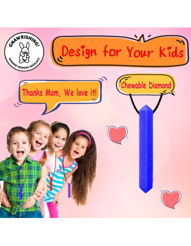 Collar Masticable Sensorial GNAWRISHING - 8 Piezas Arcoíris