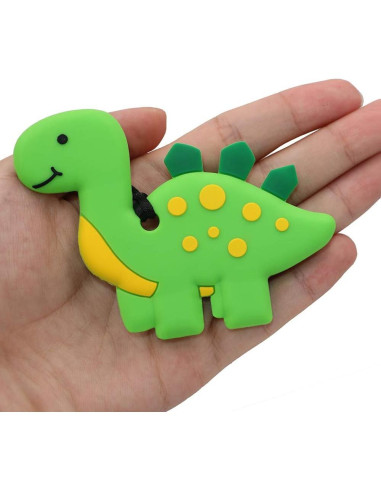 Collar Masticable de Silicona Dinosaurio LeeYean - Azul y Verde