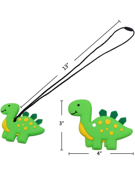 Collar Masticable de Silicona Dinosaurio LeeYean - Azul y Verde