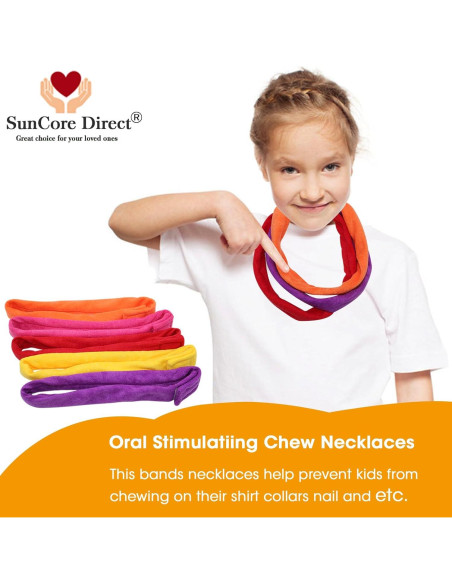 Collares Masticables Sensoriales de Tela de Toalla - 8 Piezas