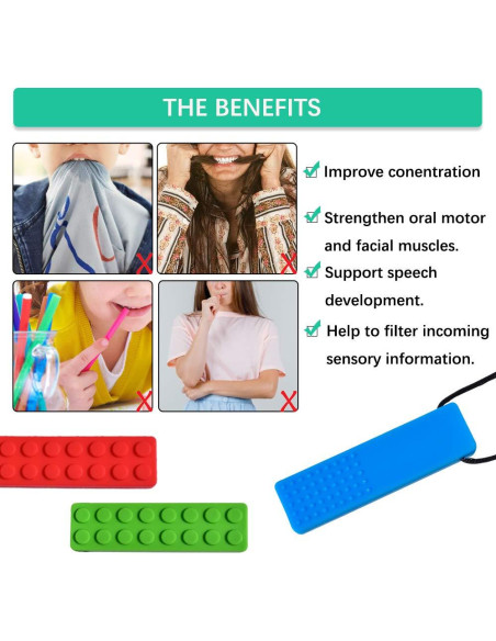 Collar Masticable Sensorial Silicona Grado Alimenticio - 4 Piezas