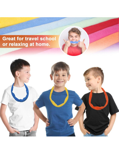 Collares Masticables Sensoriales de Tela de Toalla - 8 Piezas