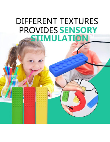 Collar Masticable Sensorial Silicona Grado Alimenticio - 4 Piezas