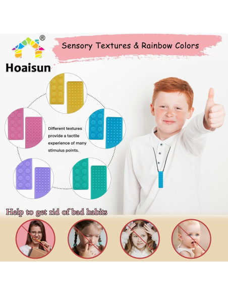 Collares Masticables Sensoriales de Silicona - 5 Piezas