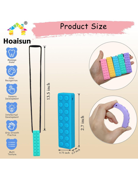 Collares Masticables Sensoriales de Silicona - 5 Piezas