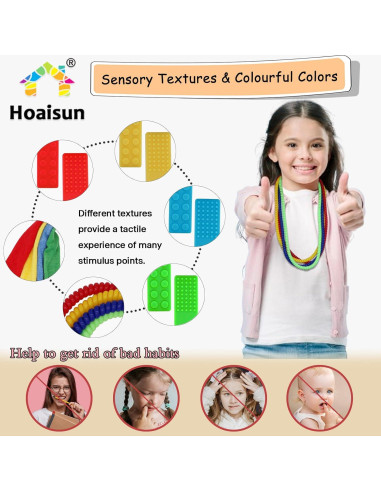 Collares Masticables Sensoriales 12 Piezas Hoaisun - Antiestrés