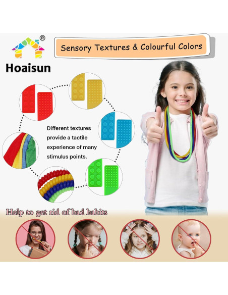 Collares Masticables Sensoriales 12 Piezas Hoaisun - Antiestrés