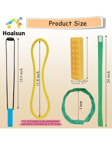 Collares Masticables Sensoriales 12 Piezas Hoaisun - Antiestrés
