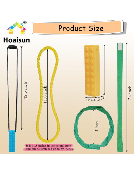 Collares Masticables Sensoriales 12 Piezas Hoaisun - Antiestrés