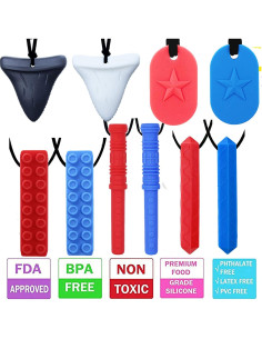 Collar Masticable Sensorial GNAWRISHING 10 Unidades para Autismo 2