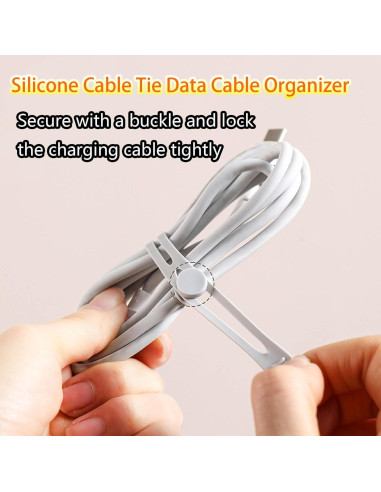 10 Correas de Silicona SQRUIHAO para Organizar Cables 7.62 cm