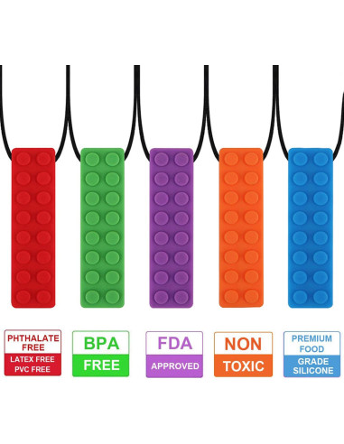 Collar Masticable Sensorial Silicona Grado Alimenticio 5 PCS