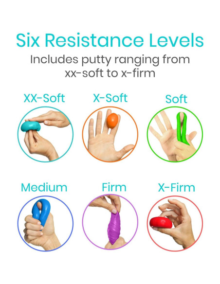 Putty Terapéutica Vive Health - 6 Paquetes de 85g - Resistencia Variable