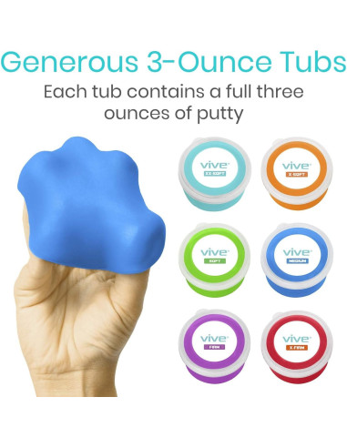 Putty Terapéutica Vive Health - 6 Paquetes de 85g - Resistencia Variable