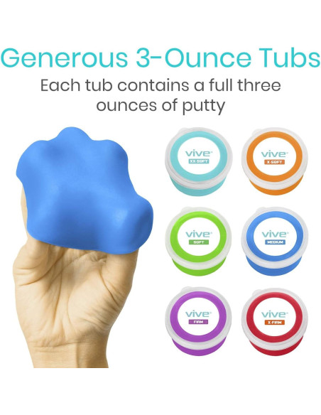 Putty Terapéutica Vive Health - 6 Paquetes de 85g - Resistencia Variable