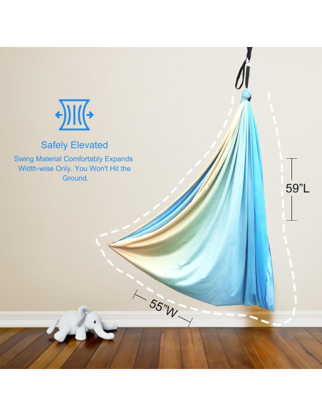 Columpio Sensorial Interior y Exterior Ackwrap 136kg Amarillo-Azul