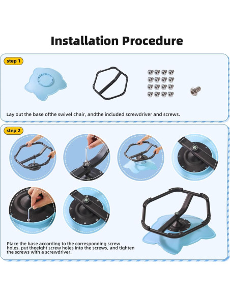 Silla Giratoria Sensorial CMCOTNG para Niños Azul 360