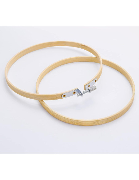 Aros de Bordado Caydo 24 Piezas 15 cm Madera Natural