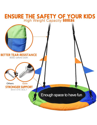 Columpio de Árbol PACEARTH 101.6 cm Multicolor 408 kg