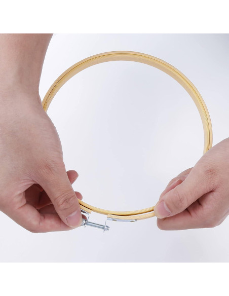 Aros de Bordado Caydo 24 Piezas 15 cm Madera Natural